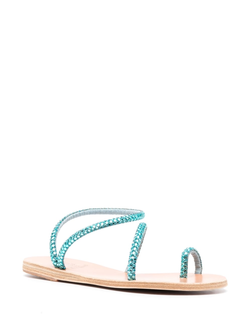 Light blue embellished flat sandals women ANCIENT GREEK